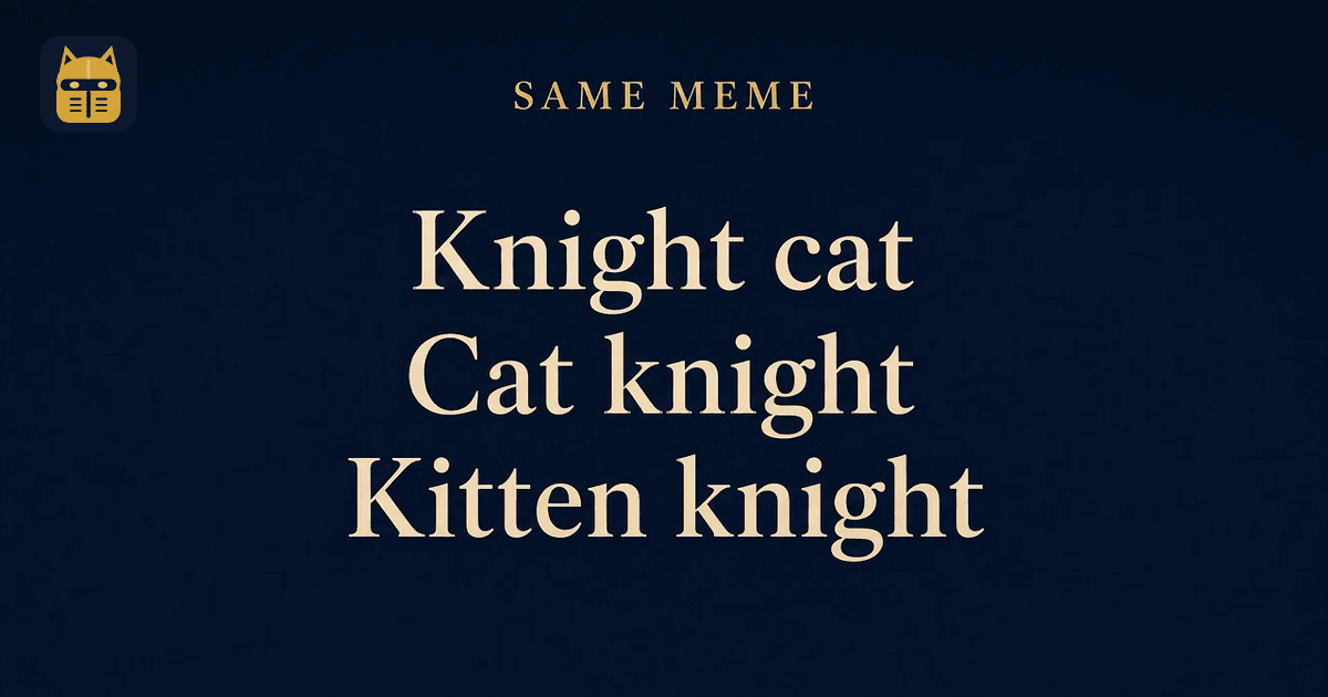 Knight Cat vs Cat Knight vs Kitten Knight